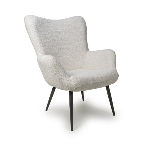 Hawksmoor Bordeaux Textured Chenille Effect White Armchair