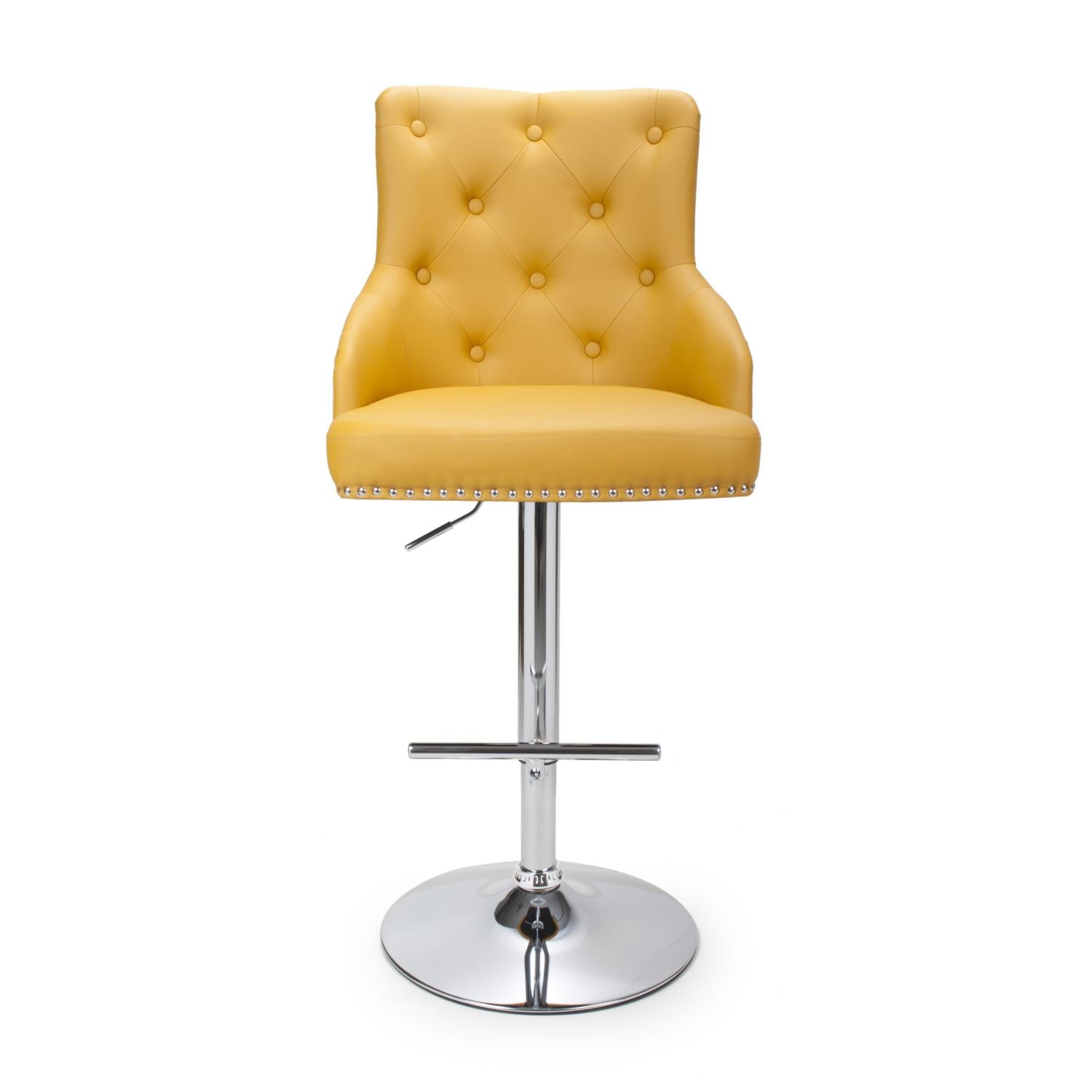 Hawksmoor Yellow Leather Match Luxury Bar Stool