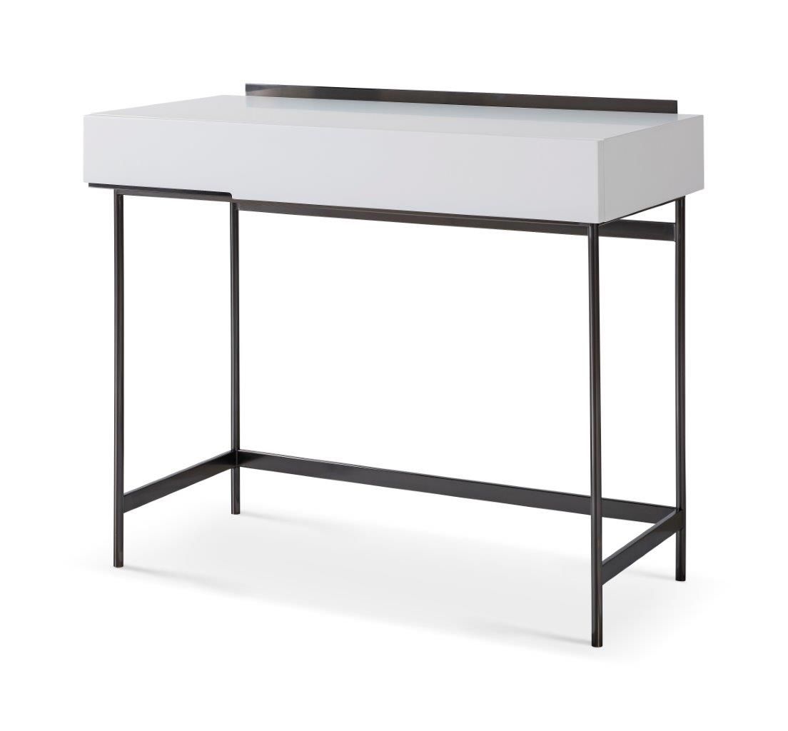 Gillmore Space Alberto Dressing Table Grey With Dark Chrome Accent