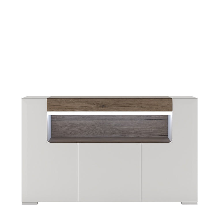 Axton Bronxdale 3 Door Sideboard With Open Shelving (inc. Plexi Lighting)