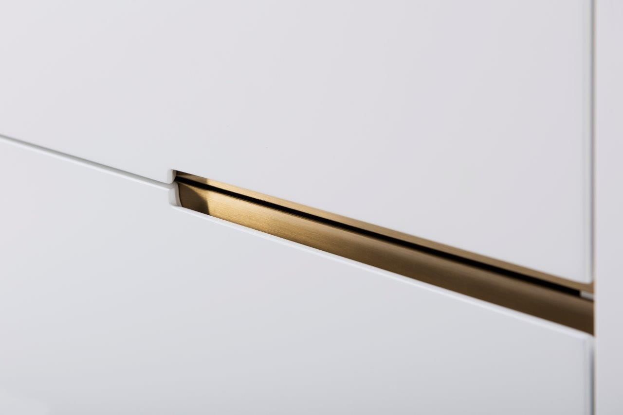 Gillmore Space Alberto Door & Drawer Combination Sideboard White With Brass Accent