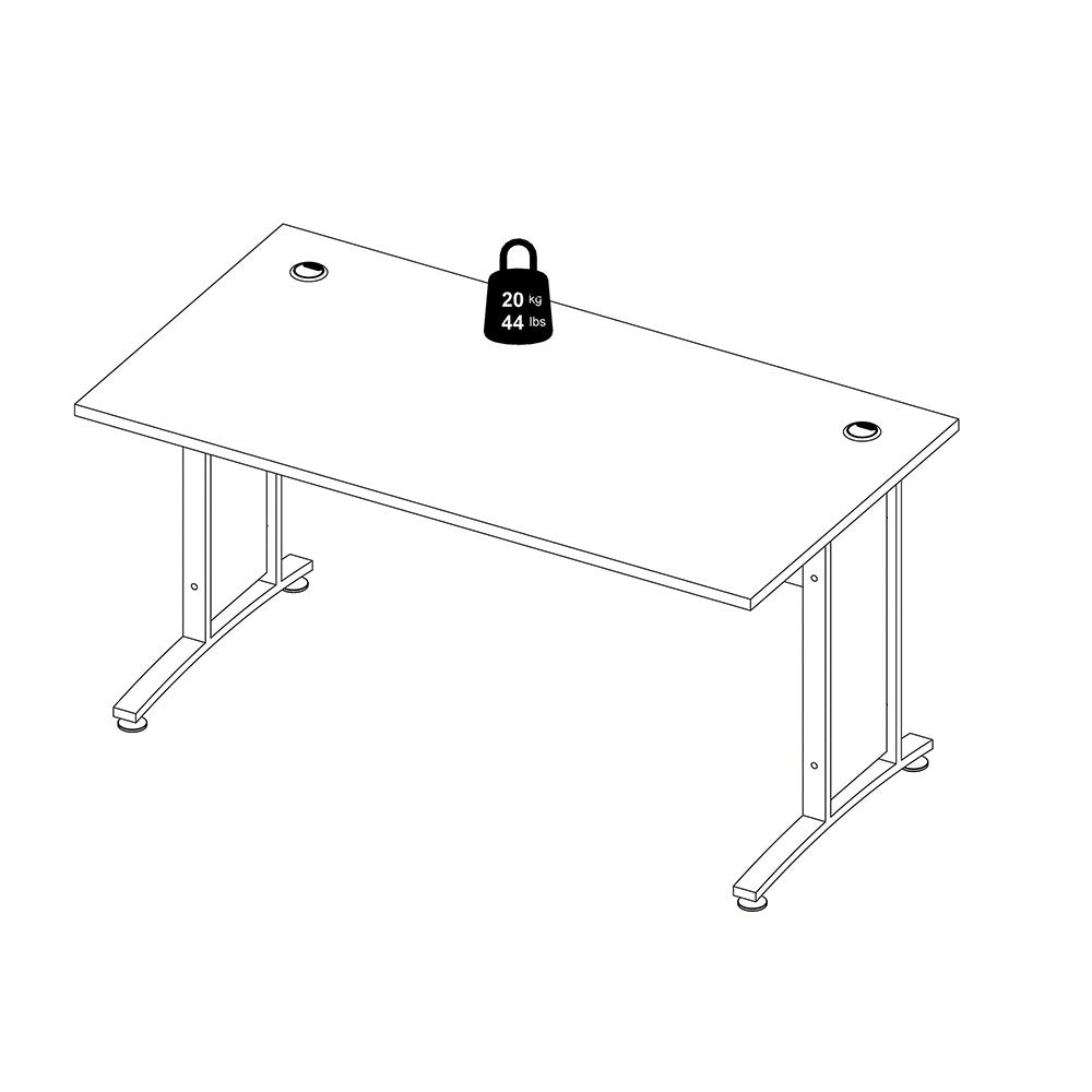 Axton Trinity Desk 150 cm In White With White Legs