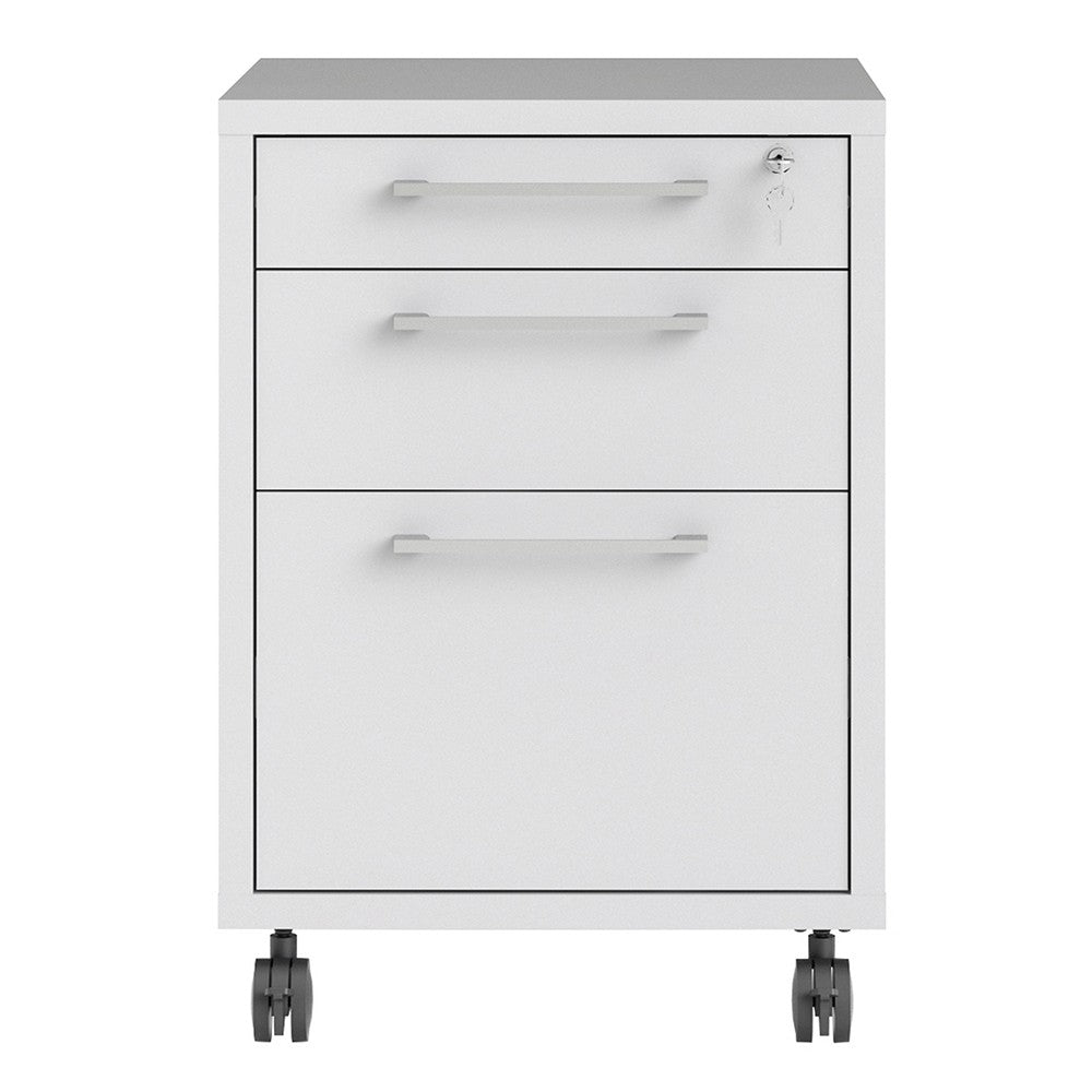 Axton Trinity Mobile File Cabinet In White