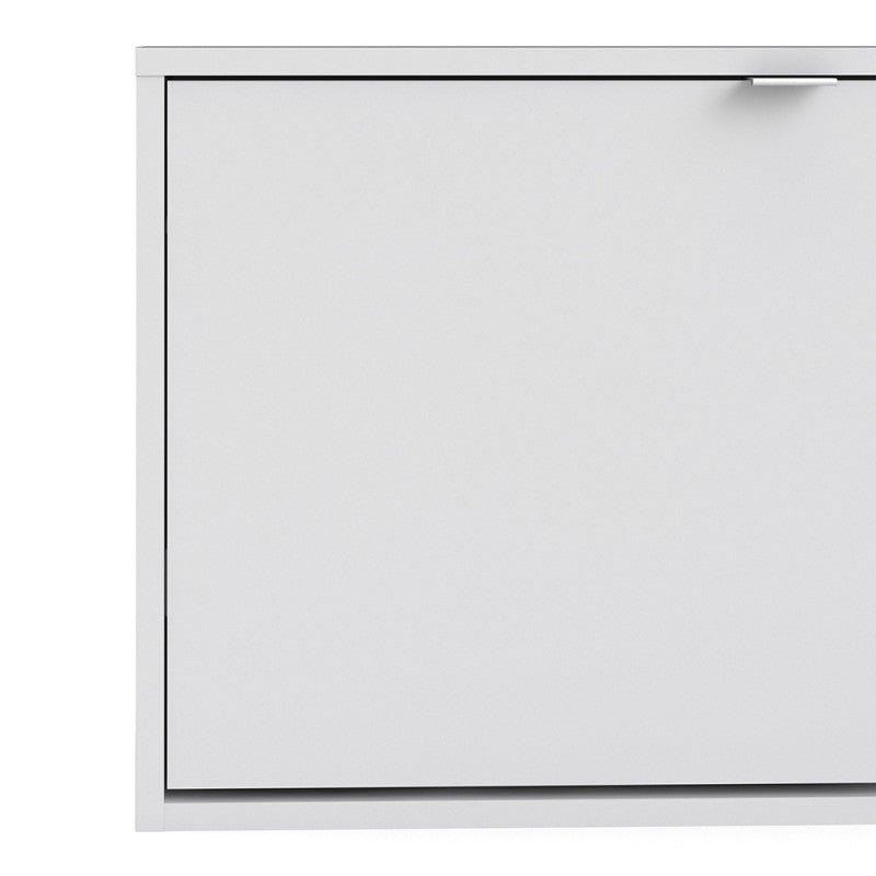 Axton Choctaw Shoe Cabinet with 1 Tilting Door And 2 Layers In White