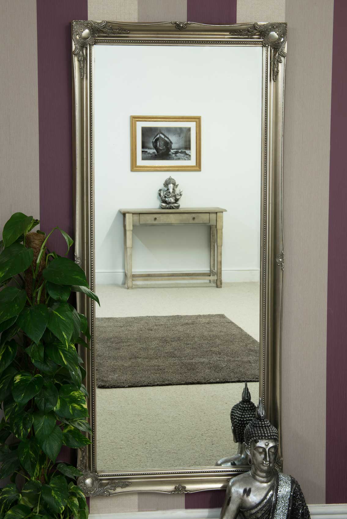 Hamilton Vintage Silver Antique Design Large Dress Mirror 167 x 76 CM