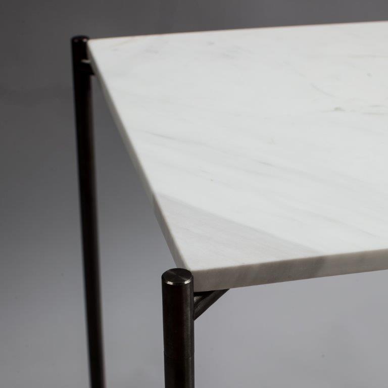 Gillmore Space Iris Large Console Table White Marble Top