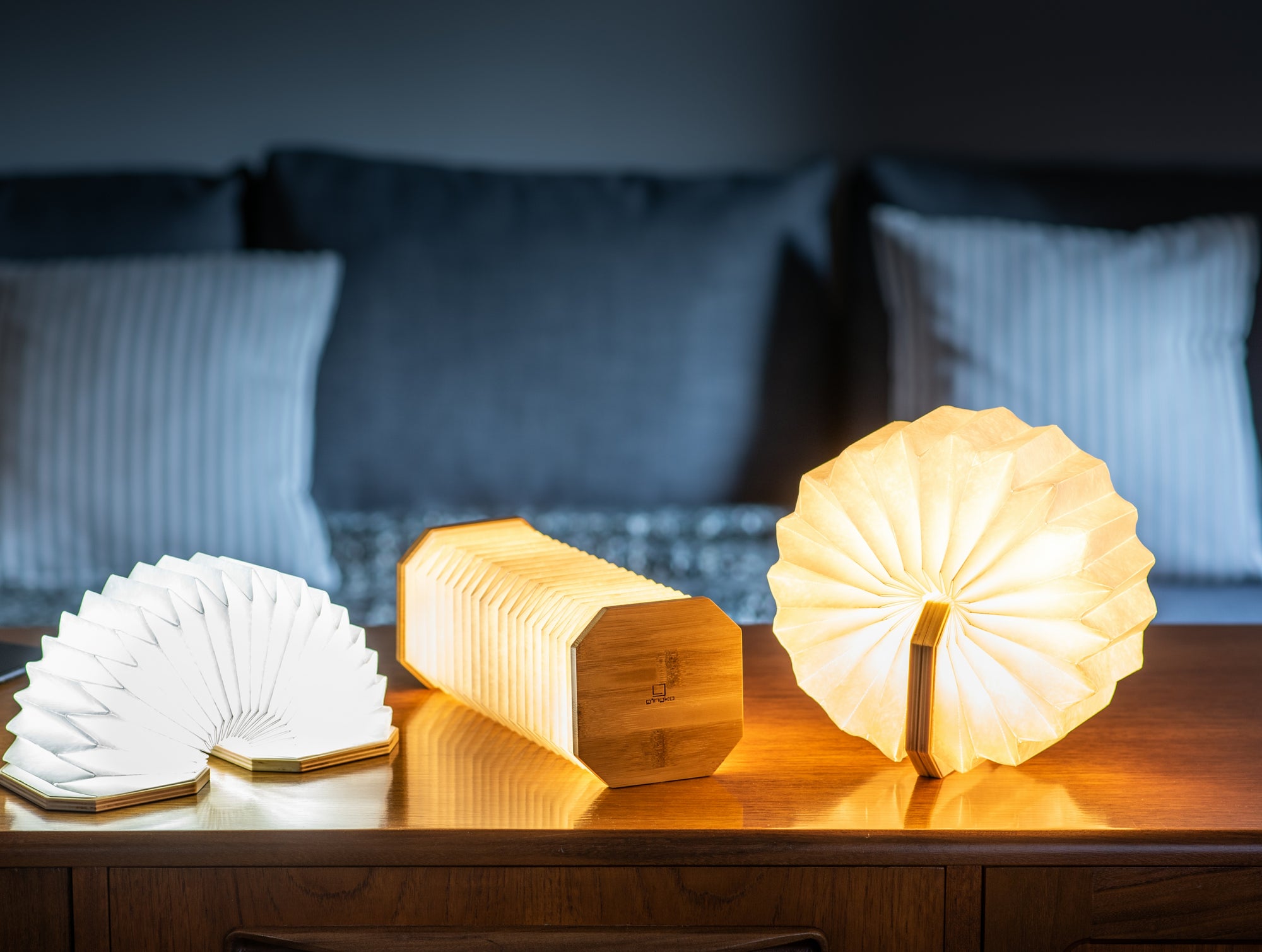 Ging-Ko Smart Accordion Lamp - Walnut