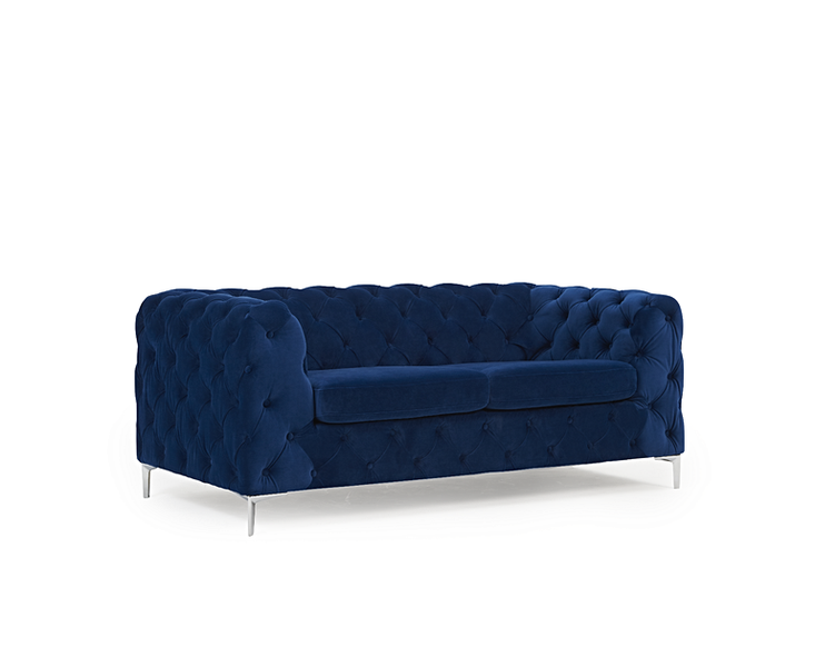 Alegra Blue Plush 2 Seater Sofa