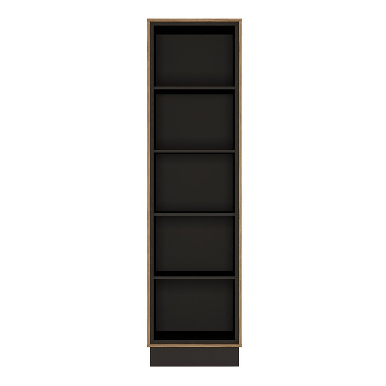 Axton Belmont Tall Bookcase With The Walnut And Dark Panel Finish