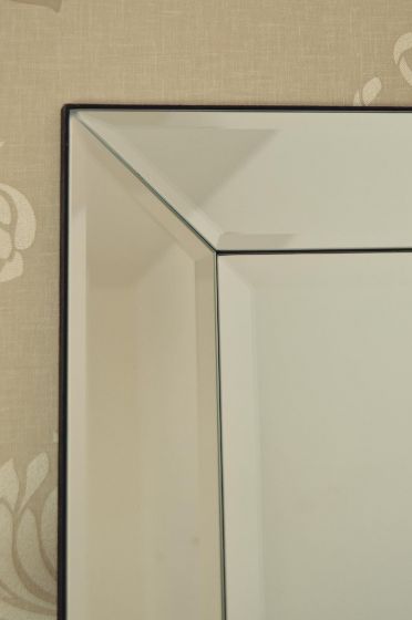 Carrington All Glass Modern Large Wall Mirror 117 x 91 CM