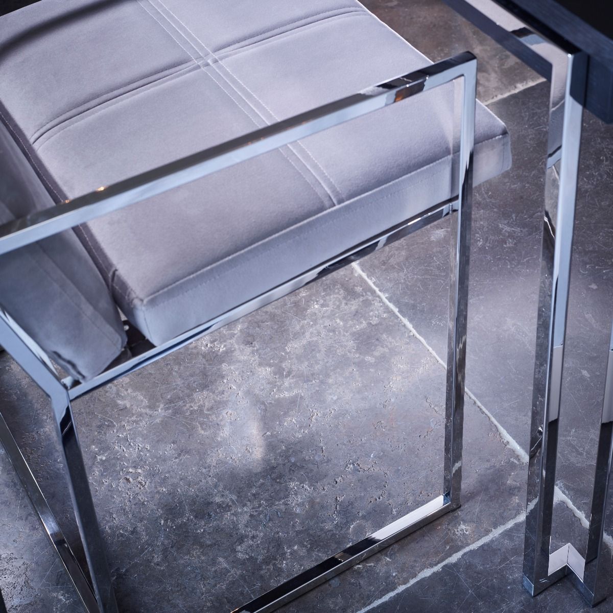 Gillmore Federico Deep Green Velvet & Polished Frame Dining Chair