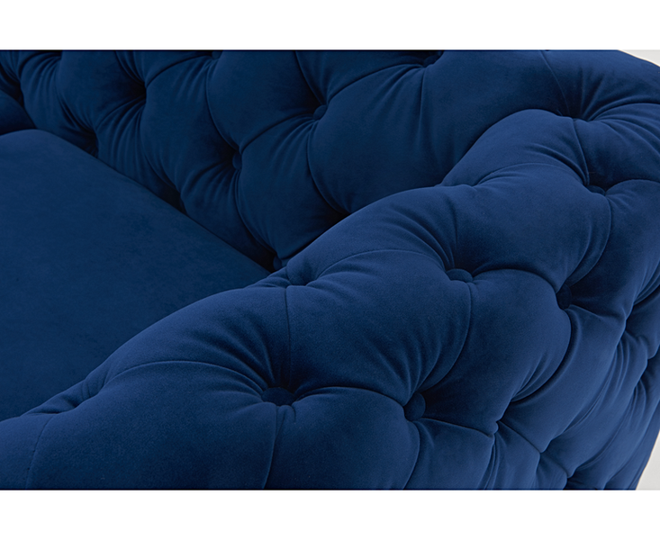 Alegra Blue Plush 2 Seater Sofa