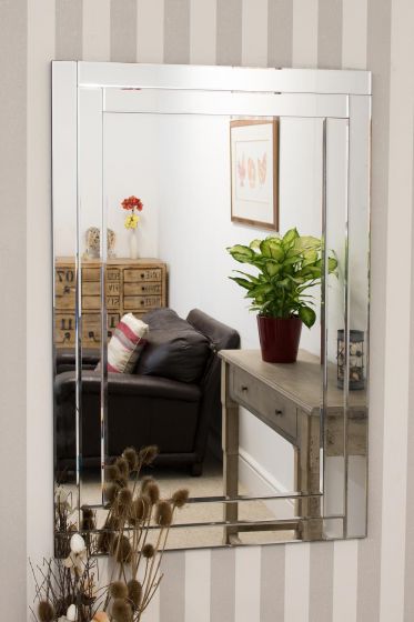 Carrington All Glass Bevelled Large Dress Mirror 120 x 80 CM